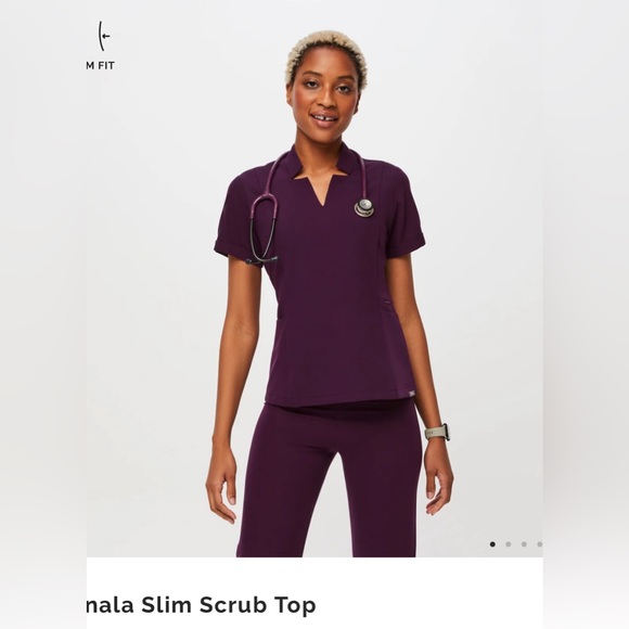 Figs set- Inala Slim Top XS, Women’s Venice Slim Jogger Pants XXS, Deep Purple - Picture 5 of 5